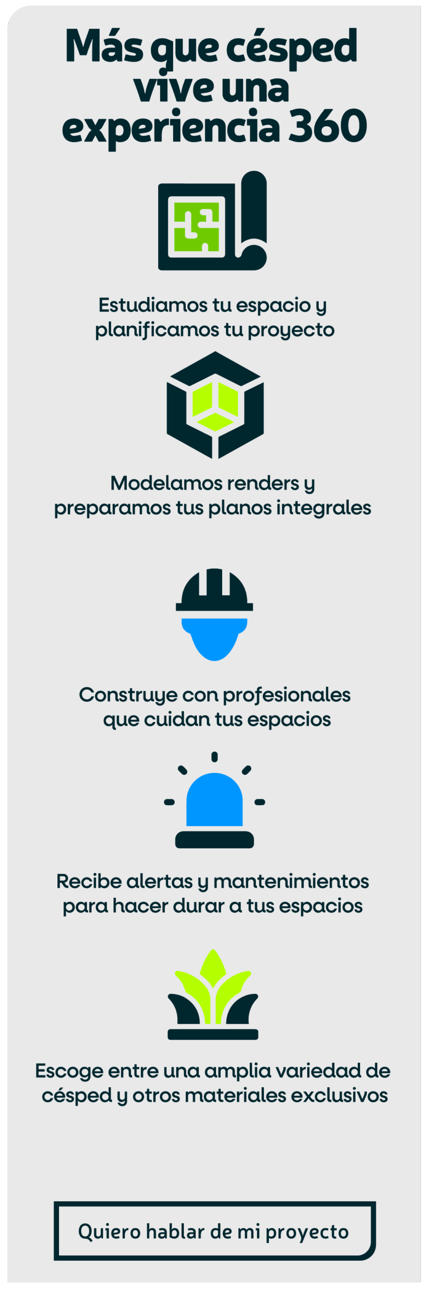 Experiencia Krece en construcción de espacios, césped sintético, jardines verticales y proyectos arquitectónicos en Ecuador