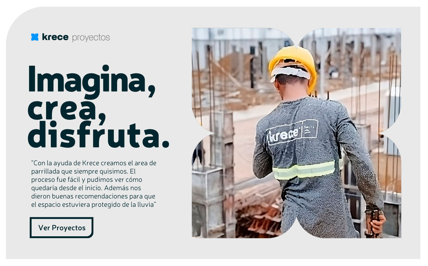 Trabajador de Krece en obra, proyectos de construcción y remodelación en Ecuador